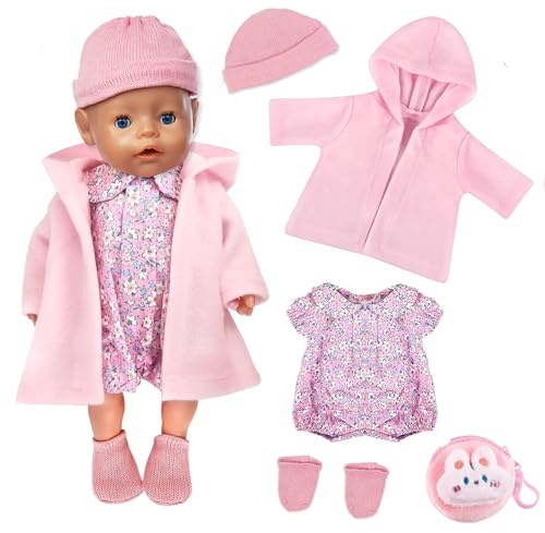Accesorios para muñecas de 14 a 16 pulgadas, trajes de muñeca de bebé de 30 a 45 cm, abrigo de bolsa de felpa, calcetines, accesorios de ropa de muñeca para niñas/niños, regalos de cumpleaños (sin