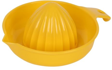 1x Manual Juicer - Yellow - Small Metal Kitchen Lemon Squeezer Orange Lime Citrus Pomegranate Fruit Juice Maker Hand Press - By Ashley