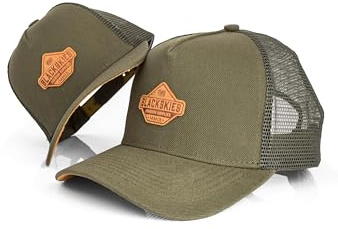 Blackskies® Essentials Trucker Cap - Juego de 2 gorras de béisbol para padres y niños, diseño de pareja, Verde-Verde-Marrón, L