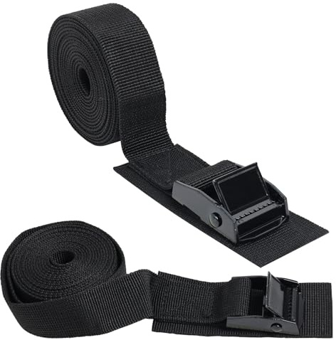 Spännremmar, 2 stycken I 25 mm I 0,5 m – 5,5 m I Ultra Robust I EN12195-2 I 250 kg/500 kg lastkapacitet, väderbeständig, med stoppning, perfekt för cykel, motorcykel, bil och utomhusutrustning