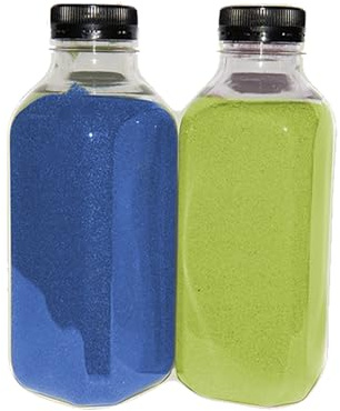 NIRALIS Sabbie colorate per rituale di nozze, blu e verde 800 gr ogni barattolo, sabbie per cerimonia della sabbia matrimoni, decorazioni e artigianato (blu/verde)