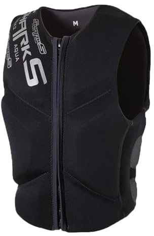 YAMNYSS Neopren-Schwimmweste Für Erwachsene Leichte Anti-Kollisions-Schwimmweste Mit Großem Auftrieb Zum Angeln, Bootfahren, Schnorcheln,Schwarz,4XL