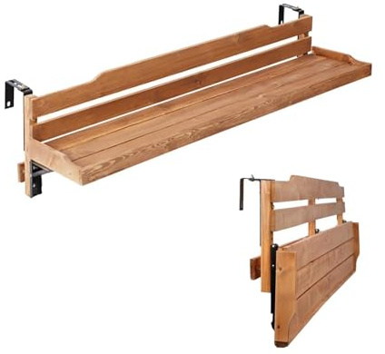 Suixtil Tavolo Pieghevole sospeso for balconi – Adatto for ringhiere con Spessore da 3 a 11 cm (capacità di carico 40 kg) – Adatto for balconi, terrazze, Cortili e Aree Esterne(90x30x30cm)