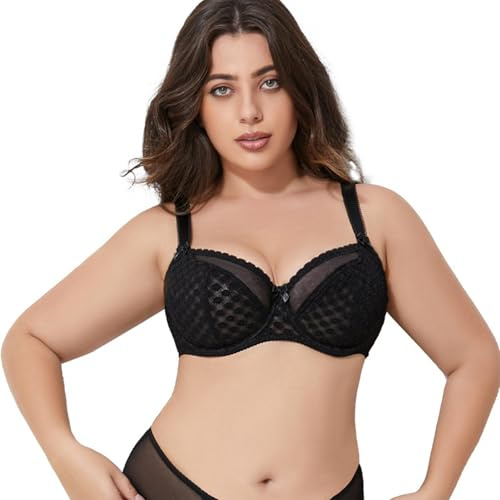 Couverture Totale Soutien-Gorge, À Armatures en Dentelle Microfibre Cœur Croisé Féminin Maintien Parfait Femme