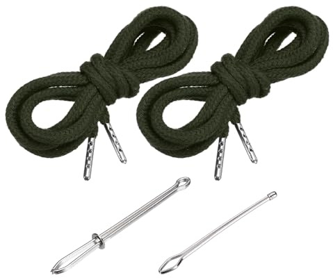 PATIKIL Cordones con Cordonera 130 cm / 51 Pulgadas, 2 Piezas De Cordon De Repuesto con 2 Piezas De Enhebradores Fáciles para Pantalones Cortos Deportivos Sudaderas, Verde Azulado Marino