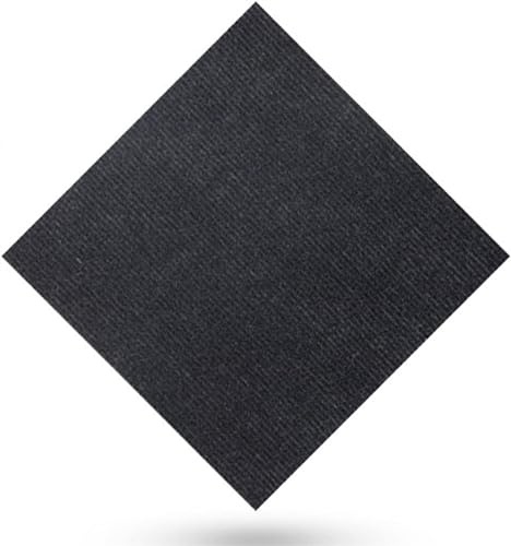 Moquette autoadesiva, Piastrelle for moquette 12x12 pollici for pavimenti autoadesive staccabili e incollabili, giunzioni libere for installazione fai-da-te(Black,9pcs)