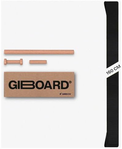 Gibbon Giboard Webbing Set – Kit de correa de repuesto + sistema de sujeción Lock & Roll incluido – Colección Pure Black (negro sólido) – Compatible con todas las tablas