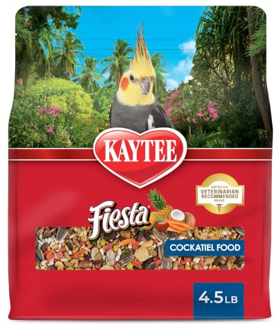 Kaytee Fiesta Cockatiel Bird Food, Nutritious Fun Blend, 4.5 Pounds