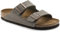 Birkenstock Unisex Arizona Birko-Flor Nubukleder Weit Pantoletten, Grau (Stone), 38 EU