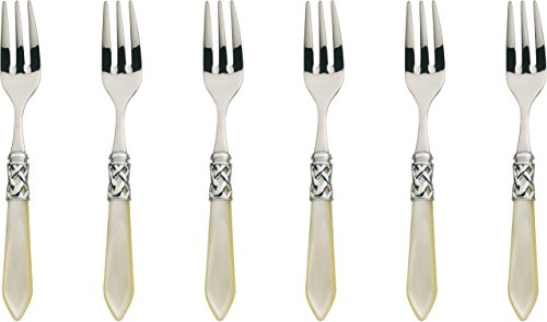 Bugatti ALCAM-N4208 Aladdin Kaffeegabel-Set, 6-teilig, Edelstahl/ABS, elfenbeinfarben, 21 x 18 x 3 cm