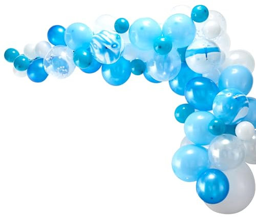 Ginger Ray Blue Balloon Arch Garland Kit - 70 Balloons in assorted sizes & Tape - Balloon Arches