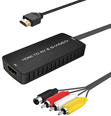 HDMI to SVideo Converter HDMI to RCA Adapter R/L Audio Video Converter Adapter Support 1080P Compatible PS3/PS4, Xbox, Fire Stick, Roku, Blu-Ray Player, VHS, VCR, DVD, STB, Camera etc.