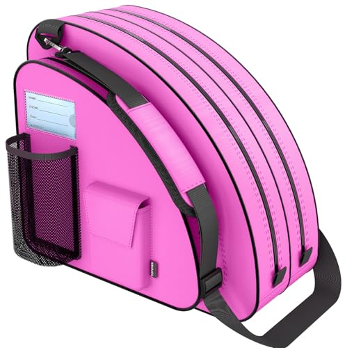 TOPOWN Ice Skate Bag Roller Skates Bag for Men Inline Skate Bag for Women Roller Skate Bag Premium Black Ice Skate Bag Rose Red Rollerblades Bag