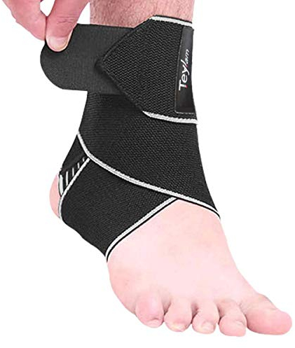 Teylam Sprunggelenkbandage, Einstellbares bandage fußgelenk, Flexible Knöchelbandage, Ultra Dünn Fußbandage, Laufen Fussball, Rechte und Linke Fußgelenk (Grau)