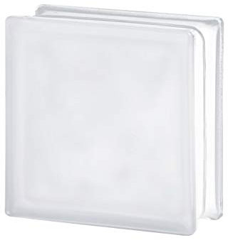 Bloque de Vidrio Neutro Ondulado Satinado, 19 X 19 X 8Cm