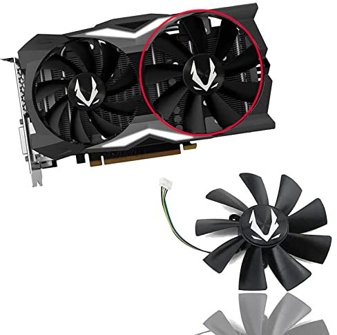 Dotodo 87MM GA92S2H DC12V 0.35A 100MM GAA8S2U 0.45A Ventilador de gráficos de 4 pines para ZOTAC GAMING GeForce RTX2070 RTX 2070 OC Mini ventilador de refrigeración de tarjeta de video (Fan-B-100mm)