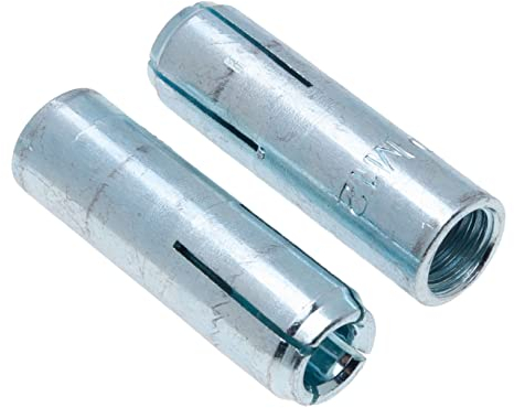 M6 Drop-In Wall Anchors, Knurled Seel Internally Threaded Expansion Anchor, 6 mm x 25 mm Dropin Bolt Sleeve, Plug, Machine Bolt Wedge Anchor for Concrete, Beton, Stone, Brick wall (pack of 10)