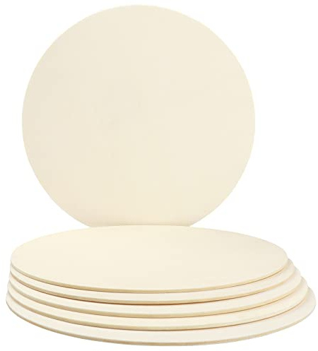 DOITEM Wooden Circle, 6 Pcs 20cm/8inch Unfinished Blank Wood Rounds Wooden Cutouts for Crafts, Round Wood Plaque, Thin Discs, Round Slices for Pyrography, Painting and Christmas Decorations