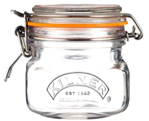 Kilner Bügelverschluss Glas | 250 ml | Quadratisch | Vorratsgläser mit Deckel luftdicht | mit Gummidichtung | Glas mit Deckel für Gewürze oder Gemüse | Spülmaschinengeeignet