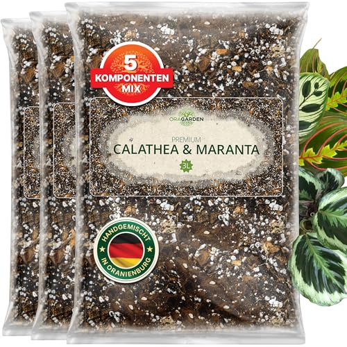 ORAGARDEN Calathea & Maranta Terra per piante d'appartamento e giardino – 9L substrato per piante, palme, fiori – 5 componenti terriccio