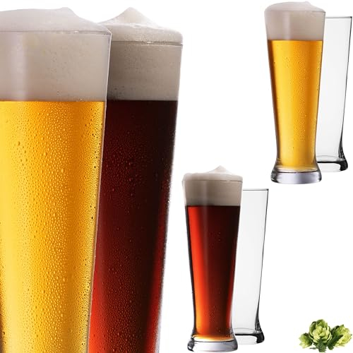 IMPERIAL Hohe Weizengläser aus Crystalline Glas Set 6 Stück 500ml (max. 680ml) Spülmaschinenfest Biergläser Pilsner