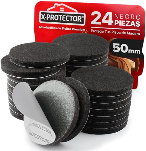 Felt Furniture Pads X-PROTECTOR - 24 PCS 50mm - Premium Felt Pads Floor Protector - Chair Felts Pads for Furniture Feet Wood Floors - Furniture Pads for Hardwood Floors - Protect Your Hard Floors!