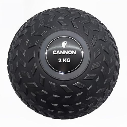 CANNON Slam Ball – Balón Medicinal Antideslizante 2-10 kg | Sin Rebote, Relieve para Mayor Agarre | Entrenamiento de Fuerza, Resistencia y Cardio (2 KG)
