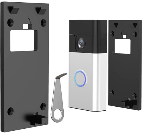 2024 Ring Doorbell Mount No Drill for New Battery Video Doorbell (2024 Release), Adhesive Doorbell Door Mount with Sticky Pad, Doorbell Bracket Backplate Accessories for Houses Apartments Office