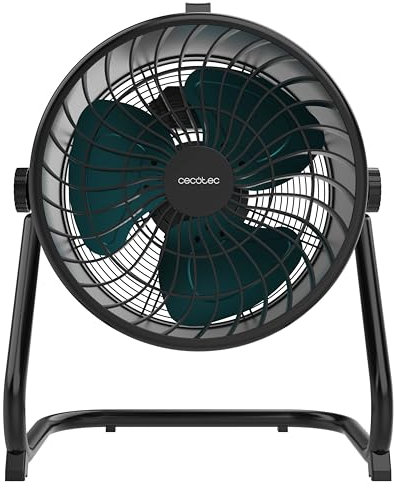 Cecotec Ventilateur de Sol Industriel Proindustry Flowcannon, 150W, Carcasse Métallique, 3 Vitesses, 1300 Tr/min, Débit d'Air 4800 m³/h, Grille de Protection, Design Stable, Inclinaison Réglable