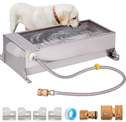 Kensbro Abreuvoir automatique pour chevaux - 50 l - En acier inoxydable - Avec valve flottante réglable de 1/2 - Pour bovins, chèvres, porcs, chiens, moutons