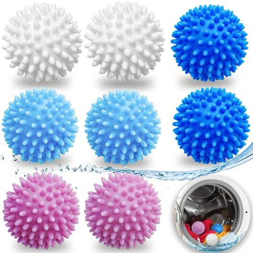 qingmeng 8 stycken tvättbollar, torkbollar för torktumlare torkbollar dun för dunjackor torktumlare boll torkboll tennisbollar tvättmaskin dun tvättbollar för tvättmaskin