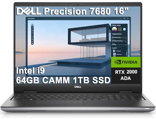 Dell Precision 7000 7680 Mobile Workstation Laptop (NVIDIA RTX 2000 Ada 8GB, 16 FHD+, Intel Core i9-13950HX (> Ultra 7-165H), 64GB LPCAMM2 DDR5, 1TB SSD) Pro Max for Engineers, Designers, Win 11 Pro