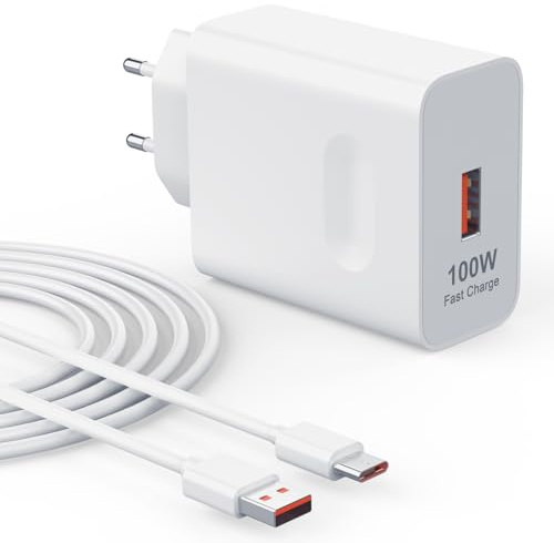 100W Supercharge Chargeur Rapide pour Honor Huawei avec 6A Câble USB C 1M