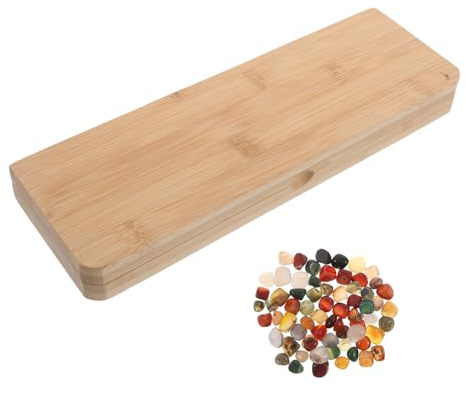 HEALSOPTHY Mesa Mancala con Guijarros de Piedra para Estrategia y Pensamiento Espacial Rompecabezas Intelectual para Reuniones Familiares y Aula