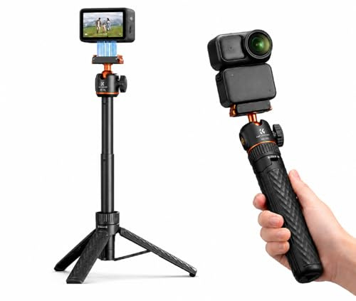 K&F CONCEPT Trépied Magnétique à Détachement Rapide 25,6/65 cm Compatible avec DJI Osmo Nano/Osmo Action 6, Poignée Extensible 2-en-1 avec Tige de Prolongation, Perche à Selfie avec Rotule 360°