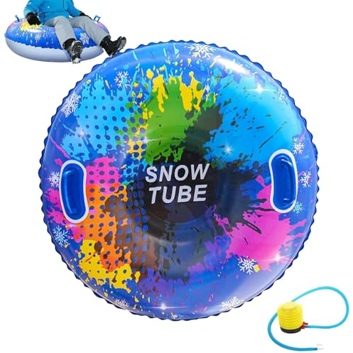 Luge Gonflable Neige, Luge Adulte, à La PoignéE Luge Gonflable, BouéE De Neige avec Conception Anti-Basculement pour Sports d'hiver en Plein Air Ski (avec Pompe à Air
