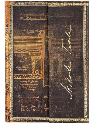 Paperblanks - Tesla, Sketch of a Turbine - Embellished Manuscripts Collection - Mini - Lined - Wrap Closure - 85 Gsm