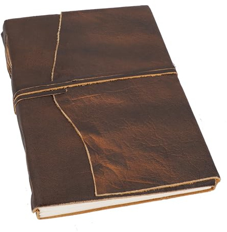 Gusti Buch Leder - Bella Damen und Herren Buch Skizzenbuch Gästebuch DIN A4 Braun Leder
