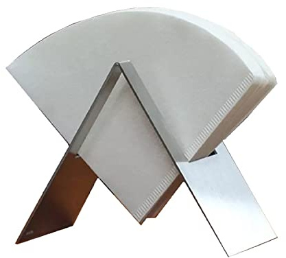 MIAO JIN Coffee Filter Paper Holder,Stainless Steel Coffee Paper Storage Container Dispenser Rack Coffee Filter Stand (Silver)