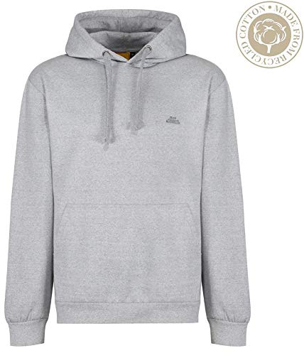 Iron Mountain Mens Soft Fleece Pullover Hooded Hoodie, Reclaimed Yarn Eco Friendly Top, Light Grey Marl, X-Large