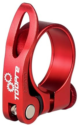Mimoke Fahrrad Sattelkloben Schnellspanner Sattelstütze Sattel-klemme Sattel-schelle Klemmring Sattelstützenklemme Schnellverschluss 31,8mm 34,9mm für MTB und Rennrad (Rot, 31.8MM)