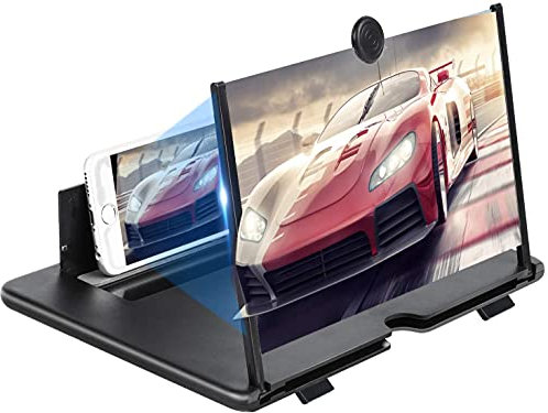 NIKARUNY Phone Screen Magnifier, 3D 12 Inch Screen Amplifier Foldable Mobile Phone Magnifier, Portable Smartphone Magnifying glass for Movie Video Enlarger for All Smartphone (Black)