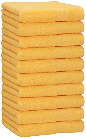 Betz 10 Stück Premium Handtücher hochwertiges Handtuch saugstark 100% Baumwolle Größe 50x100 cm Farbe honiggelb