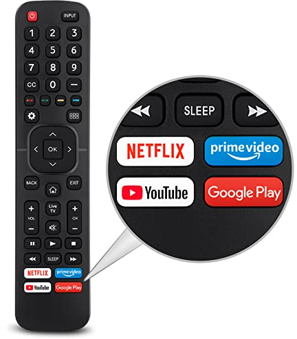 Replacement Control EN2A27 for Hisense-Smart-TV-Remote, with Netflix, Prime Video, YouTube, Google Play Buttons