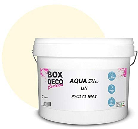 BOX DECO COULEURS Pintura de pared acrílica con aspecto mate Aqua Deco – 10L, beige lino