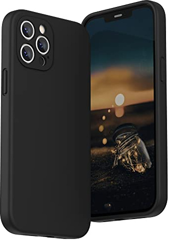 SURPHY Liquid Silicone Case for iPhone 12 Pro Max Case, Individual Protection for Each Lens Gel Rubber Full Body Thickened Design for iPhone 12 Pro Max 6.7 Inches 2020 (Black)