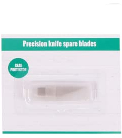 Craftelier - Pack 5 Cuchillas de Recambio Compatibles con Bisturí de Precisión de 16 cm | Incluye Estuche Protector para Guardas las Hojas | Cuchillas Triangulares Fabricadas de Acero de Carbono (SK4)