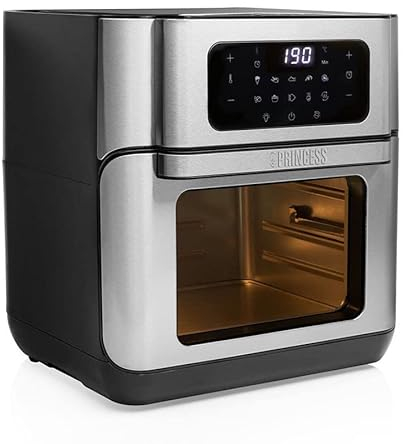 HORNO PRINCESS 10L SIN Aceite 1500W TEMPERATURA 80-200 C TEMPORIZADOR PANEL DE CONTROL DIGITAL PANTALLA LCD HORNEADO INCLUYE CE