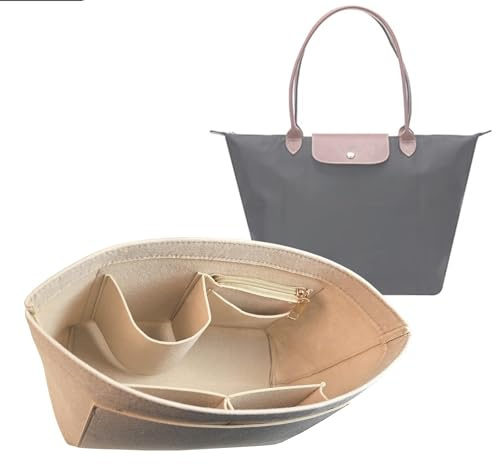 Lckaey Y012-beige-M Organiseur de sac à main pour sac Le pliage, taille M, beige