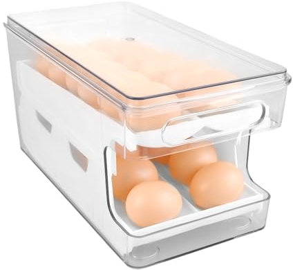 CYEER Eier Aufbewahrung Kühlschrank Eierhalter Kühlschrank Organizer Eier Aufbewahrungsbox Eierspender Kühlschrank Eierbox Kühlschrank Eierbehälter Eieraufbewahrung Eierbehälter Für Kühlschrank